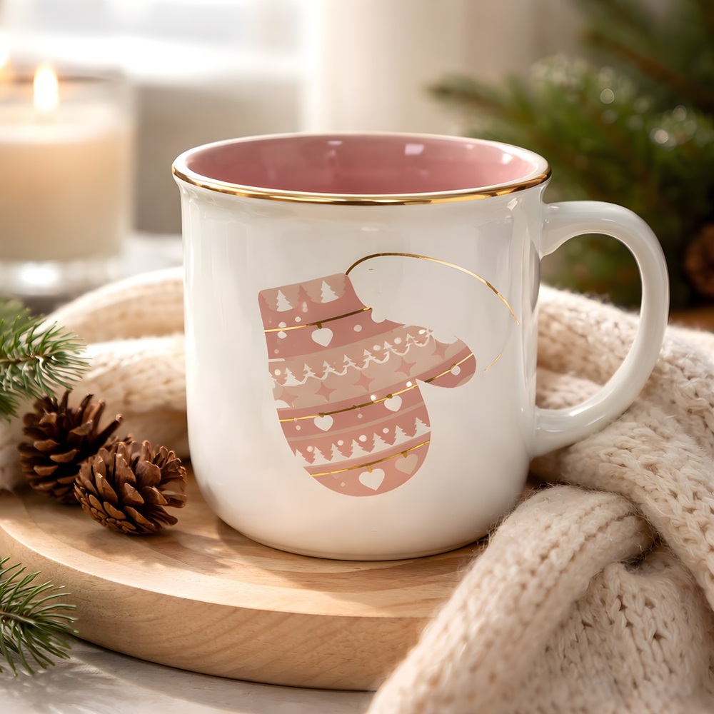 DAVIDsTEA Tea Mittens Gold Heart Mug